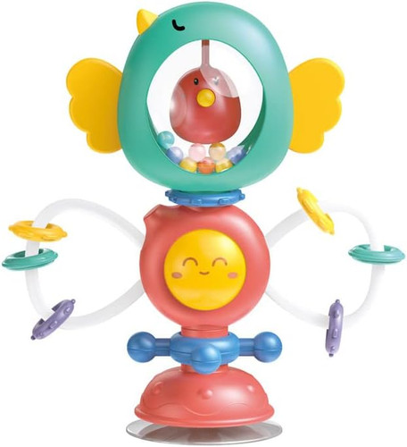 Baby rattle toy with suction - with,