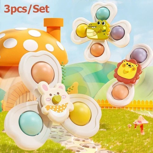 3pcs suction cup rotating toy - rotating,