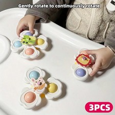 3pcs Suction Cup Rotating Toys
