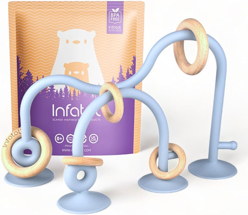Baby suction teething toy - toy, wood